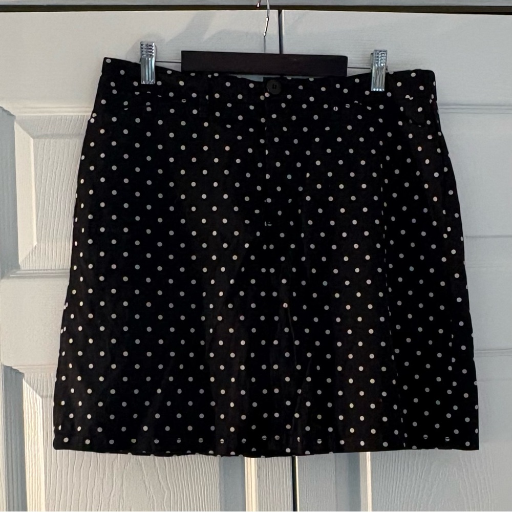 Croft & Barrow Black and White Polka-dot Skirt.